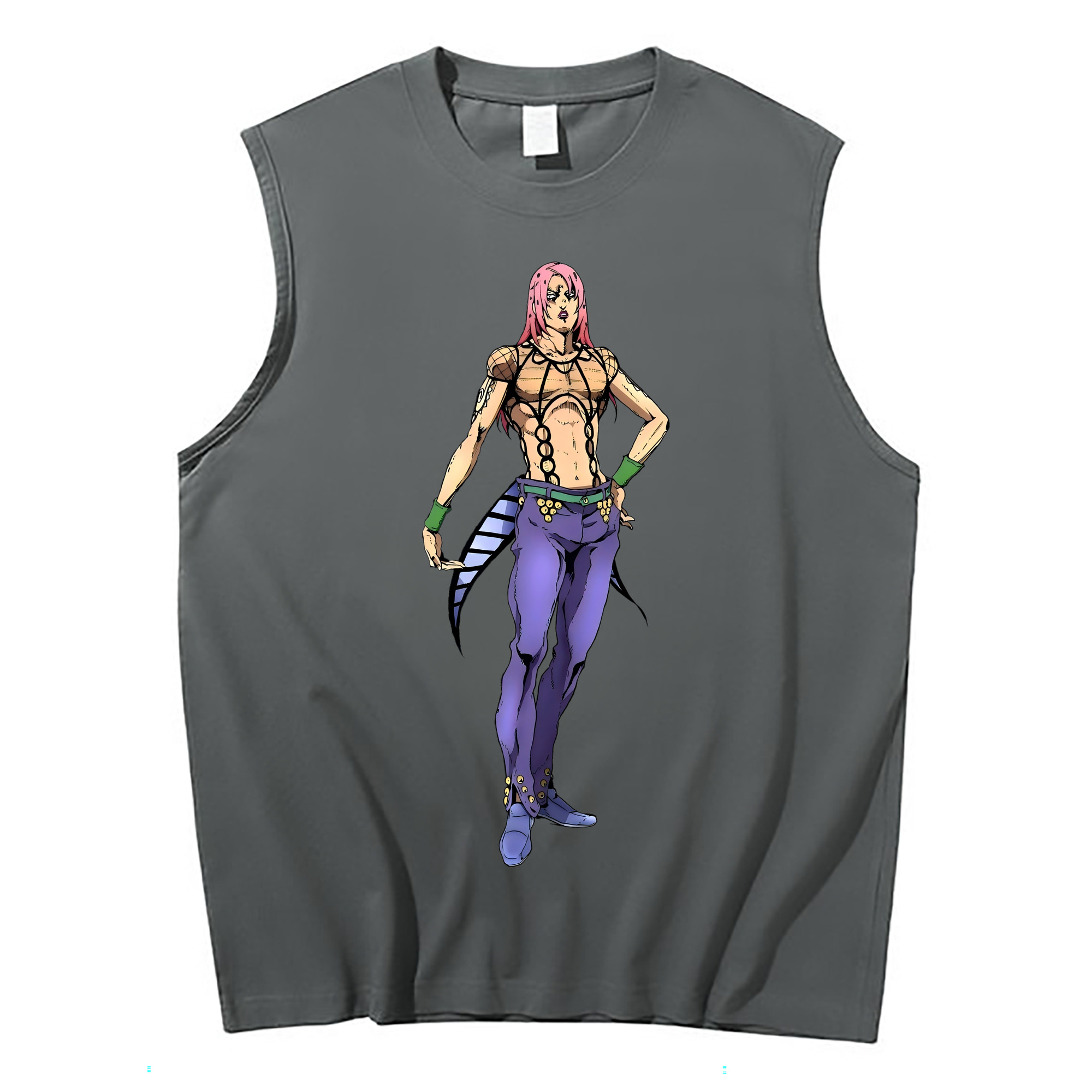 （画像用） ジョジョの奇妙な冒険 ビネガー?ドッピオ JoJo's Bizarre Adventure Vinegar Doppio コットン100％タンクトップ（フロントプリント）